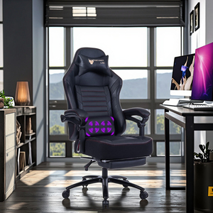 Vanbow 8257 chất lượng màu đen da <span class=keywords><strong>PC</strong></span> máy tính trò chơi gamer massage chơi game ghế cho sillas Gamer với chỗ để chân - Product Image 1