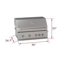 Premium Acier Inoxydable 304 LED Lumières Cuisine Extérieure BBQ Île Grills À Gaz Style Luxueux