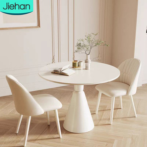 Moderner Luxus-Esstisch und Stühle Modedesign Weiße Farbe Günstiger Preis Runder Esstisch mit Stühlen - Product Image 1