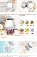 350Ml Ail Légumes Viande Usb Rechargeable Sans Fil Électrique Hachoir À Viande Cuisine Portable Ail Hachoir Mini Robot Culinaire