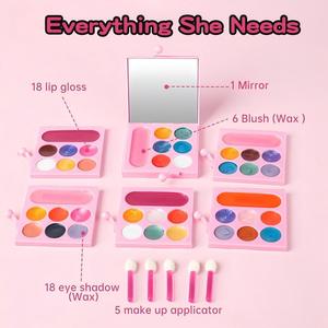 Kit Trucco per Bambini Personalizzato OEM ODM, Non Tossico e Lavabile, Set Cosmetico con Ombretto, Blush e Lucidalabbra per Giochi di Ruolo, Etichetta Privata - Product Image 4