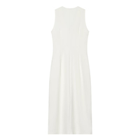 PB&ZA Robe Midi Chic et Tendance pour Femme Été 2026, Nouveauté Vintage avec Boutons et Nœuds, Sans Manches, Style Doux, Vestidos Robe Mujer