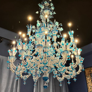 מודרני בעבודת יד נברשת פרח זכוכית מעצב יוקרה מוראנו זכוכית תליון מנורות נברשת סלון המלון לובי - Product Image 1