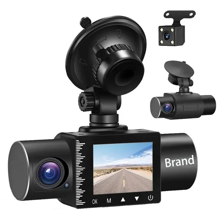 Vendita calda 3 lenti Dvr auto Dashcam 1080P 170 gradi Full Color DASH CAM auto videocamera