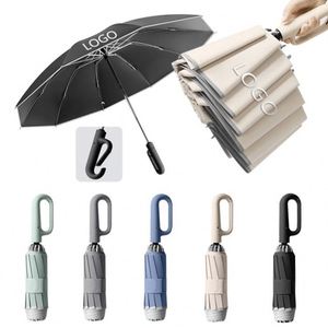 Fully Automatic Folding UV Protect <b>Umbrella</b> Sturdy Large Travel Portable Paraguas Rainy C Shape Ring Buckle Reverse <b>Umbrella</b> - Product Image 1