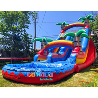 Glissière d'eau gonflable commerciale en PVC pour la maison ou l'école Maison de rebond amusante en plein air pour la fête des enfants Glissière de piscine d'usine bon marché