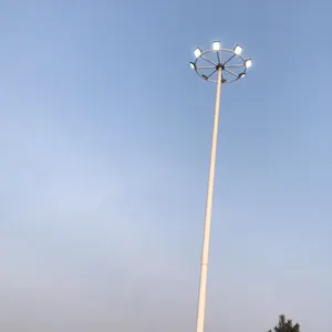 35m round stadium high mast lighting tower with raising and lowering device