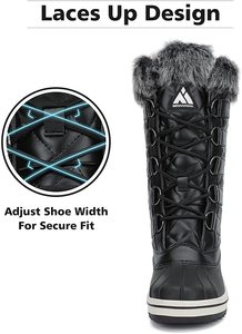 Botas de Nieve hasta la Rodilla para Mujer <span class=keywords><strong>Mishansha</strong></span>, Impermeables, con Entresuela de EVA, Térmicas, con Forro de Algodón para el Invierno - Product Image 3