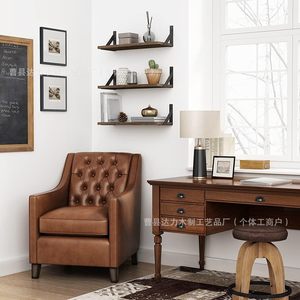Wooden <b>Wall</b> <b>Mounted</b> <b>Shelf</b> Single Layer Rectangle Multipurpose Storage For Kitchen Living Room Bedroom - Product Image 2