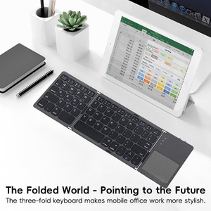 คีย์บอร์ดพับได้พร้อมทัชแพด พกพาสะดวก ชาร์จผ่านพอร์ต Type C สำหรับ iPad แท็บเล็ต พีซี iPhone และใช้งานในสำนักงาน - Product Image 5