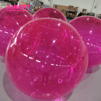 Ballons gonflables transparents en PVC rose pour décoration suspendue de soirée, modèle de boule en PVC rose réutilisable pour idées de fête