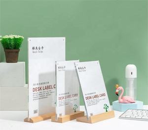 الاكريليك الجدول إطار الطاولة إطار صور حامل قائمة عرض موقف مع الخشب قاعدة - Product Image 6