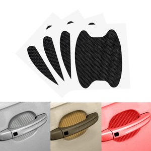 MESOROCK 4 pièces universel 3D fibre de carbone poignée de porte de <span class=keywords><strong>voiture</strong></span> peinture anti-rayures autocollant Auto poignée de porte tasses coussin de protection - Product Image 4