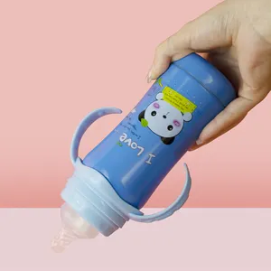 Wholesale Baby Feeding Bottle Drinking Water Bottle With Handle Baby Sippy Water Bottle