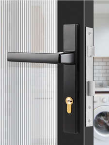 Cerradura de Puerta de Aluminio Broken Bridge para Muebles, Uso en Cocina de Apartamento, Dormitorio, Hotel, Balcón, Diseño Minimalista, Llave Metálica Fácil de Usar - Product Image 3