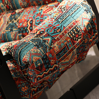 Fauteuil de loisirs à motif rétro, fauteuil en bois rembourré, siège d'appoint pour salon, chambre à coucher, appartement