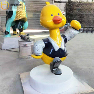 Jiahua Go <b>Duck</b> Ornament Fiberglass Cartoon <b>Duck</b> Sculpture Outdoor <b>Garden</b> Decoration Glossy Finish Freestanding Animal Shape - Product Image 2