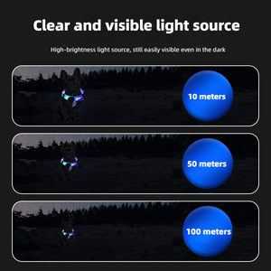 ปลอกคอสัตว์เลี้ยงแบบนุ่มลายทางเรืองแสง LED ทำจากไนลอน PVC ตกแต่งด้วยริบบิ้น ชาร์จ USB ได้ เป็นมิตรกับสิ่งแวดล้อม ปลอกคอป้องกันสำหรับสุนัข - Product Image 6
