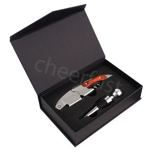 Abrebotellas Sacacorchos de Madera para Vino 3 en 1 con Logo Personalizado Reutilizable de Doble Bisagra en Acero Inoxidable - Product Image 5