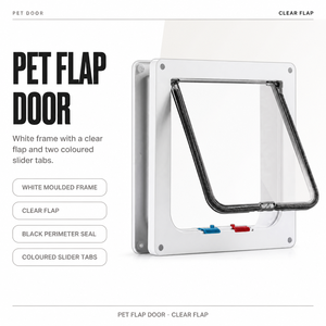 Porta <span class=keywords><strong>per</strong></span> Gatti con Chiusura a 4 Vie, <span class=keywords><strong>per</strong></span> Gatti e <span class=keywords><strong>Cani</strong></span> di Piccola Taglia, <span class=keywords><strong>per</strong></span> Interni ed Esterni, con Sportello Bianco - Product Image 1