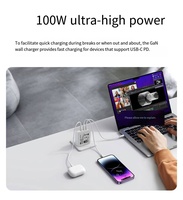 Tête de charge rapide DENIXI PD100W avec fonction de charge multi-ports 2C1A, utilisation de voyage et de petits appareils, CQ3.0 Cargador Rapido