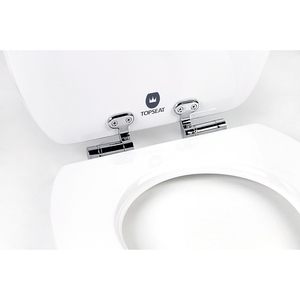 TOPSEAT Shabby Chic Art Acrílico Asiento de inodoro Liberación rápida Cierre lento Bisagras de metal cromado Forma cuadrada alargada Material PP UF - Product Image 1