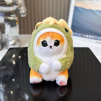 Porte-clés en peluche super doux en coton, motif chat requin Kawaii, jouet en peluche de dessin animé japonais pour enfants, cadeau idéal