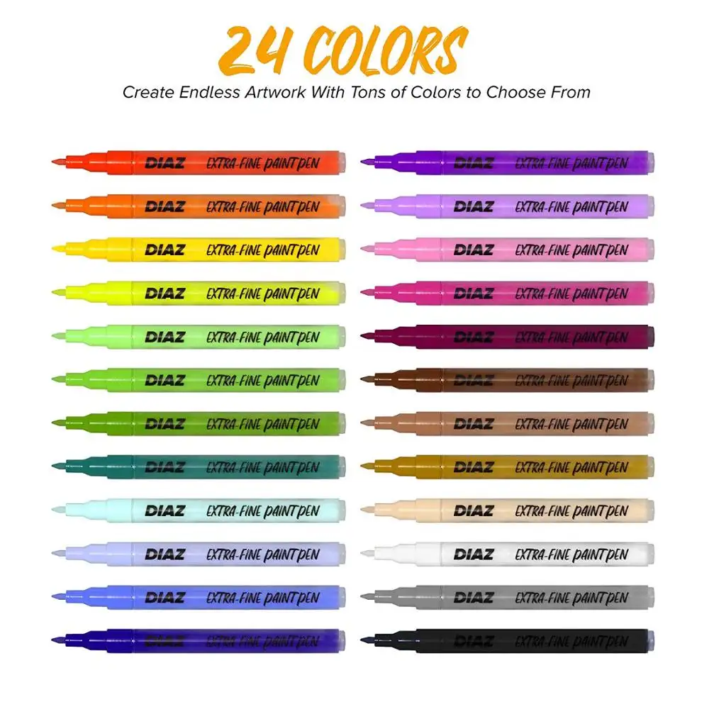 35 Premium akrilik boya kalemler, çift paketi her iki ekstra İnce ve orta İpucu, kaya boyama, kupa, seramik