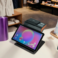 Mesin POS Layar Sentuh Android 14 11 Inci dengan Printer Struk, NFC, dan Pemindai Barcode 2D untuk Retail dan Restoran