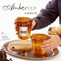 Couverture plate/couvercle à boire directement 300/360/400/500ml Gobelet jetable en PET de calibre 89 pour thé au lait/café/jus/barre repas