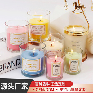 Scented Candles Soy Wax Cylinder Glass Jar Home Decoration Gift With Fragrance For Indoor Use - Product Image 5