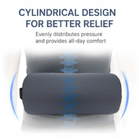 Coussin de soutien lombaire cylindrique pour chaise de bureau/voiture/chaise de jeu, mousse à mémoire de forme pour soulager les douleurs dorsales