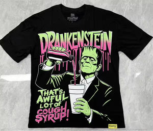 Magliette Y2K abbigliamento da uomo T-shirt Streetwear cotone 100% di alta qualità che è un sacco di T-shirt sciroppo per la tosse per gli uomini - Product Image 3