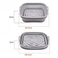 Wie im Fernsehen zu sehen Große Silikon-Luft fritte use Korbform 20cm quadratische Form Heißluft fritte use Wird für Japan Ceramic Air Fryer verwendet