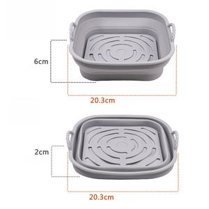 Comme on le voit à la télévision Grand <span class=keywords><strong>moule</strong></span> en silicone pour panier de friteuse à air chaud de forme carrée de 20cm utilisé pour la friteuse à air en céramique du Japon - Product Image 4