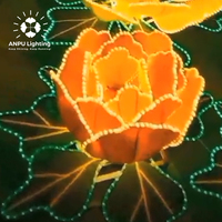 Dynamic Rose Motif RGBW Lampe pour Fêtes de Mariage Festive Paysage Extérieur Éclairage Lumineux Fleur Plaza Décorations