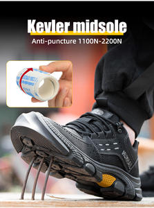 JIANKUN Chaussures de sécurité unisexes pour hommes et femmes Semelle extérieure en caoutchouc antidérapante Chaussures de travail en cuir anti-brûlure pour l'été et le printemps - Product Image 6