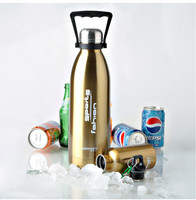 Grande taille isolée sous vide peut être avec poignée Ss bouteilles d'eau double paroi en acier inoxydable 304 avec cuivre 1.5L Camping CLASSIC