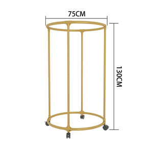 Metal Wheeled Rotating Dryer <b>Rack</b> Single-Tier Round Clothes Storage and Display for Outdoor Balcony Clothing Store - Product Image 4