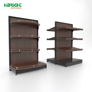 Premium Heavy Duty Adjustable Metallic Sloping <b>Shelf</b> Supermarket Rack with 4-<b>Shelf</b> Display Stand for Grocery <b>Modern</b> Luxury Gold - Product Image 1