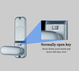 Poignée de porte extérieure durable en laiton brossé, étanche, à double verrouillage, avec clés programmables et serrure à cadenas simple face - Product Image 4