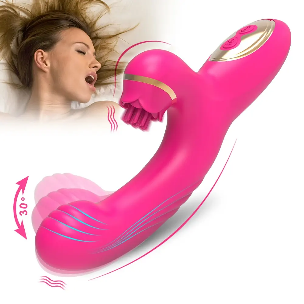 Sıcak satış tavşan vibratörler dil emme masajı Tickling Clitoris klitoris stimülatörü silikon C nokta vibratör