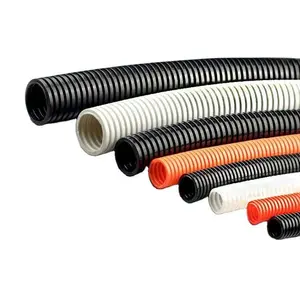 25mm PP PE PVC Black Orange Electrical Corrugated Hose Flame Retardant Bellows Plastic Flexible Conduit