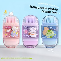 Taille-crayon créatif 2026 en forme de dessin animé avec gomme intégrée et brosse, taille-crayon portable pour étudiant