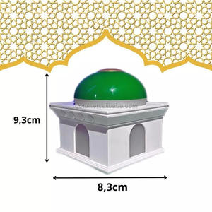 Lámpara Altavoz del Corán con Diseño de Mezquita Verde, Luz Nocturna LED, Control Táctil, Enchufe UK/EU, Decoración para Rincón de Oración Islámica, Regalo para Ramadán y Eid - Product Image 3