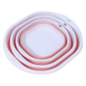 Lavabo Plegable Rectangular de Silicona Gruesa, Portátil, para Viajes, Dormitorios, en Gris, Rosa y Azul - Product Image 5