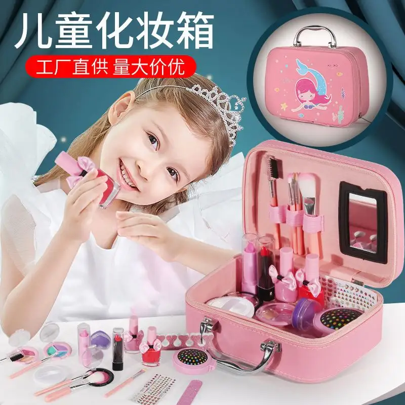 Top one Hot Sale Cross-border Children's Cosmetics Girls Makeup Toys Handbag Set Play House Gifts for children