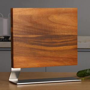 Porta espositore coltello universale da cucina multifunzione legno di Acacia in acciaio inox blocchi di coltelli magnetici - Product Image 6