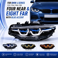 Kit de phares LED triple couleur pour BMW F32 F36 F80 F82, blanc jaune ambre, clignotants séquentiels DRL