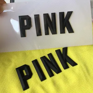 custom fashion 3d raised silicone logo heat transfer rubber label for t shirts